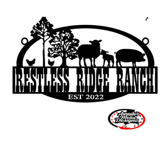 RESTLESS RIDGE RANCH CUSTOM SIGN