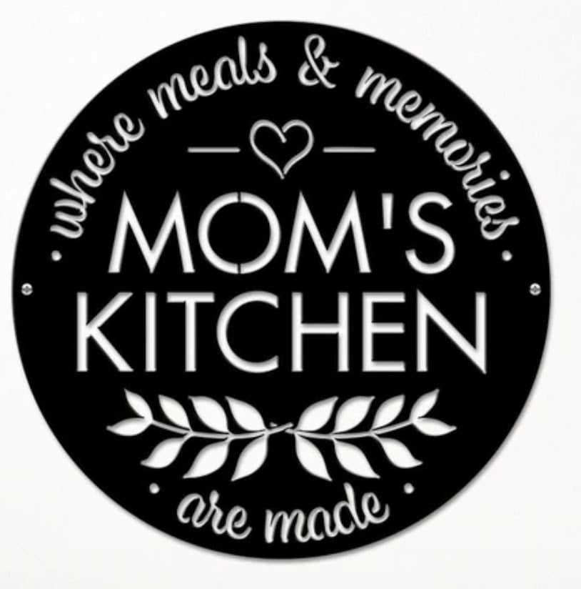 Mom's kitchen steel love sign