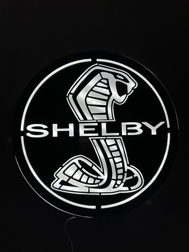 Shelby Cobra LED Backlit Sign powder coated,