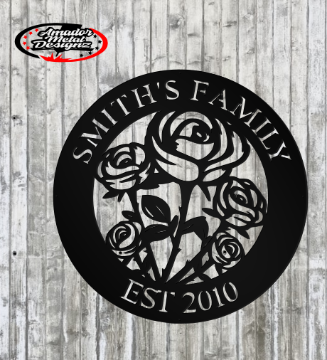 Custom steel love roses signs