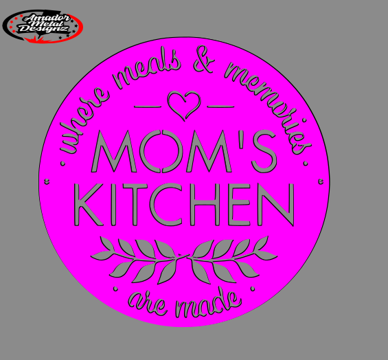 Mom's kitchen steel love sign
