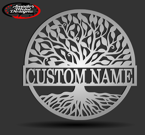 Custom tree steel sign