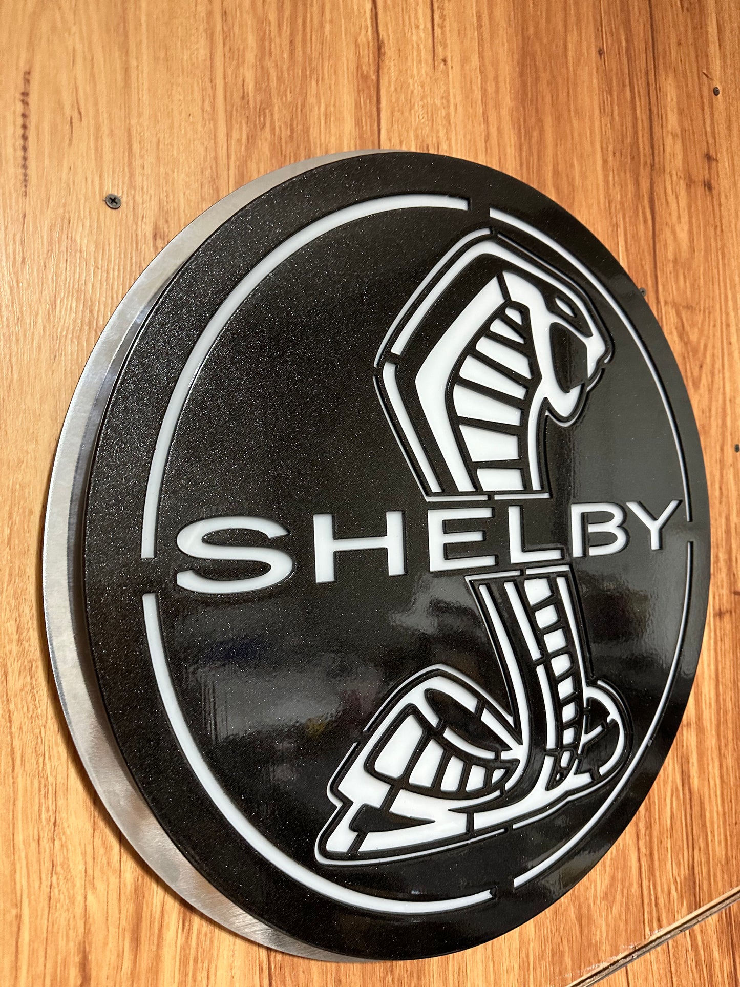 Shelby Cobra LED Backlit Sign powder coated,