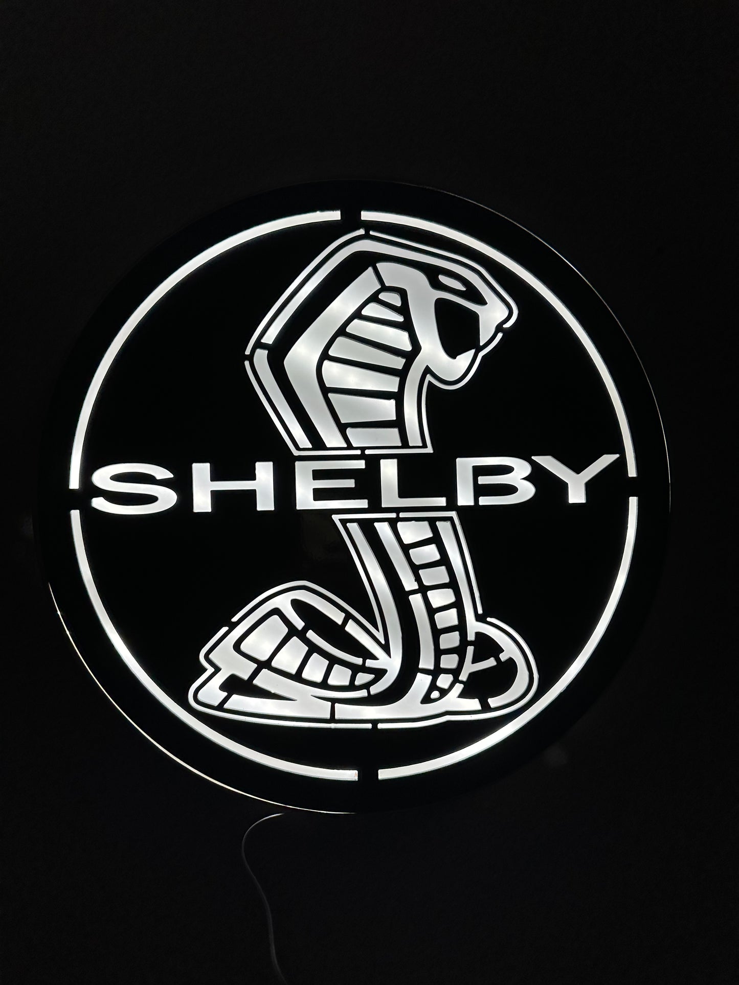 Shelby Cobra LED Backlit Sign powder coated,