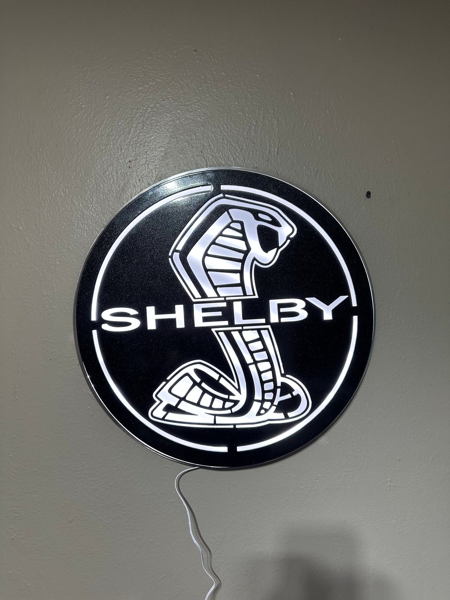 Shelby Cobra LED Backlit Sign powder coated,