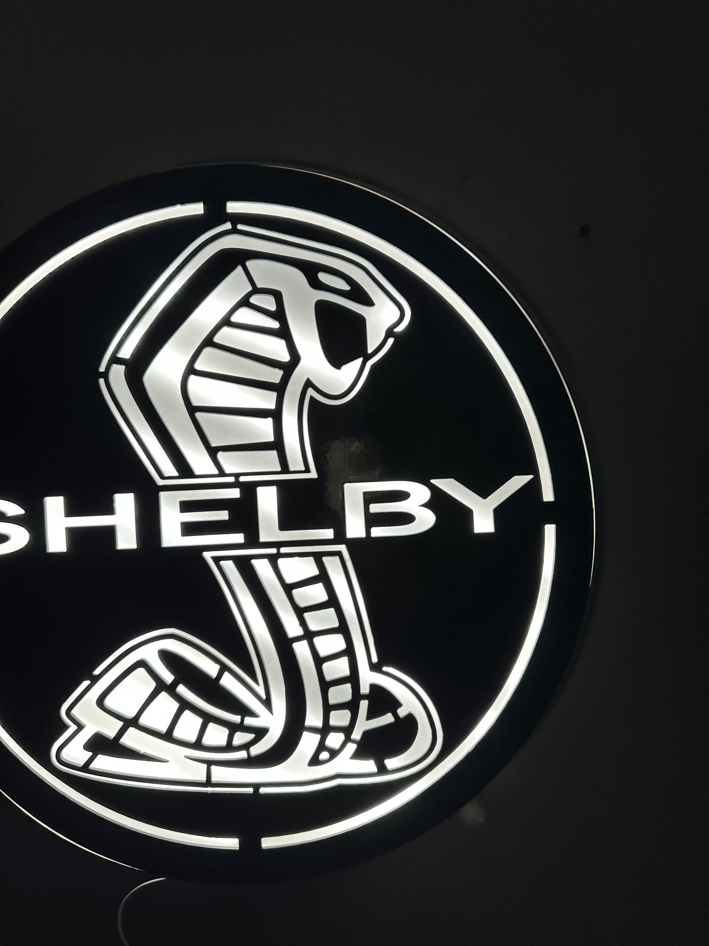 Shelby Cobra LED Backlit Sign powder coated,